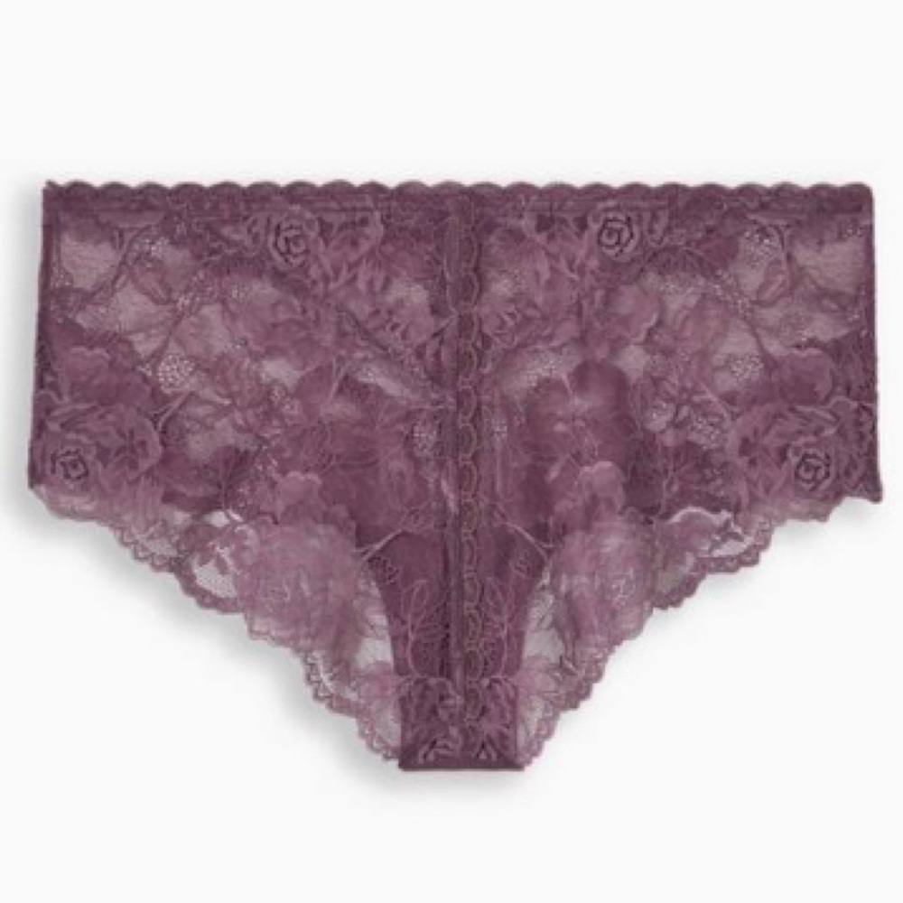 🆕 Floral Lace Cheeky Panty With Open Back Slit 1 1X 14 16 NWT Torrid New Purple